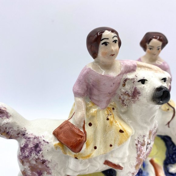 c1900 Antique Pair of Staffordshire Royal Children on Spaniels - Picture 6 of 15